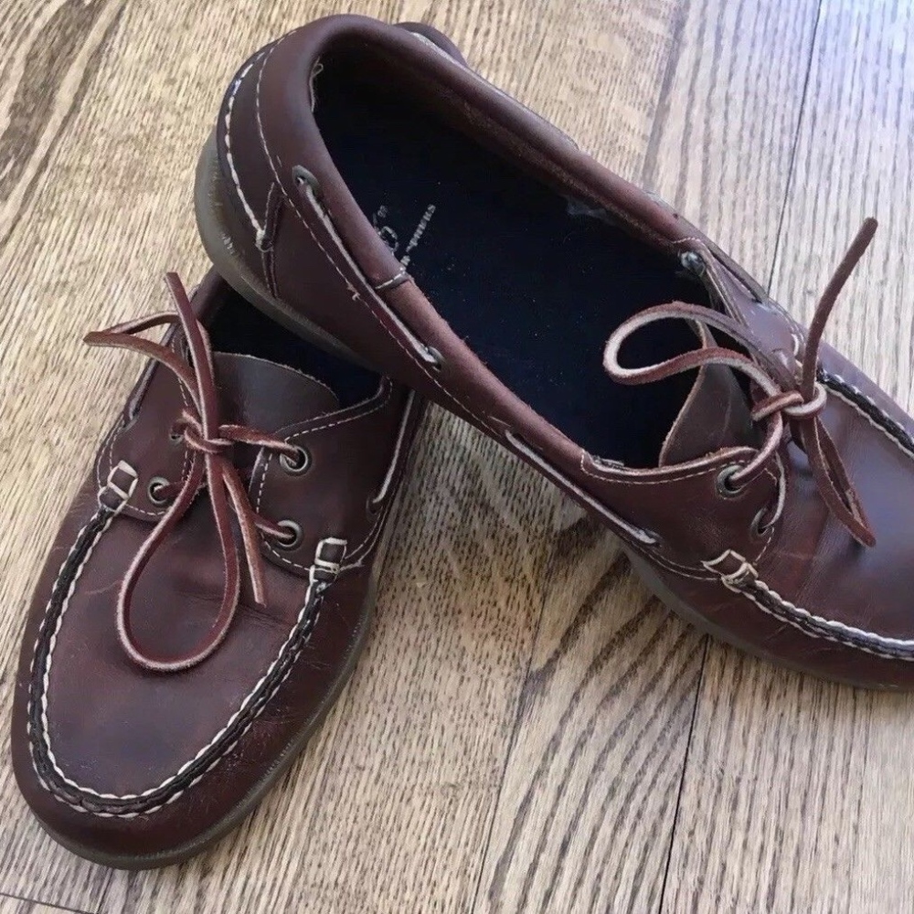 Brooks Brothers Brown Leather Boat Shoes, 9.5 D
